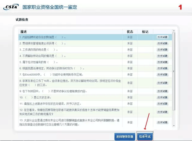 2017年5月21日 二级人力资源管理师上机考试